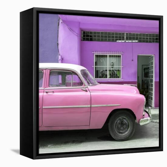 Cuba Fuerte Collection SQ - Vintage Pink Car of Havana-Philippe Hugonnard-Framed Stretched Canvas