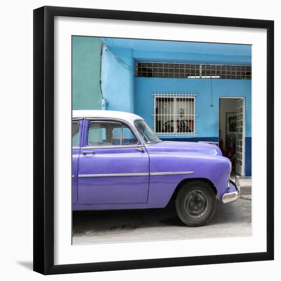 Cuba Fuerte Collection SQ - Vintage Purple Car of Havana-Philippe Hugonnard-Framed Photographic Print