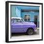 Cuba Fuerte Collection SQ - Vintage Purple Car of Havana-Philippe Hugonnard-Framed Photographic Print