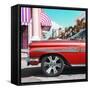 Cuba Fuerte Collection SQ - Vintage Red Car-Philippe Hugonnard-Framed Stretched Canvas