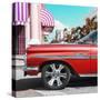 Cuba Fuerte Collection SQ - Vintage Red Car-Philippe Hugonnard-Stretched Canvas