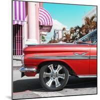 Cuba Fuerte Collection SQ - Vintage Red Car-Philippe Hugonnard-Mounted Photographic Print