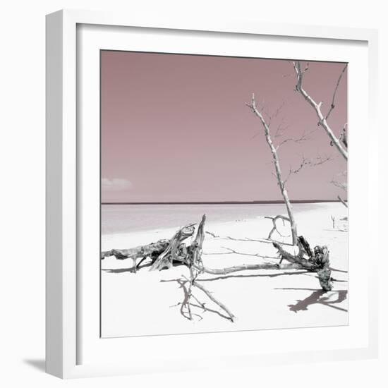 Cuba Fuerte Collection SQ - Wild White Sand Beach - Pastel Red-Philippe Hugonnard-Framed Photographic Print