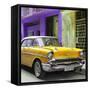 Cuba Fuerte Collection SQ - Yellow Chevrolet Cuban-Philippe Hugonnard-Framed Stretched Canvas