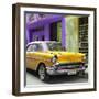 Cuba Fuerte Collection SQ - Yellow Chevrolet Cuban-Philippe Hugonnard-Framed Photographic Print