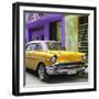 Cuba Fuerte Collection SQ - Yellow Chevrolet Cuban-Philippe Hugonnard-Framed Photographic Print