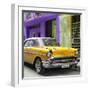 Cuba Fuerte Collection SQ - Yellow Chevrolet Cuban-Philippe Hugonnard-Framed Photographic Print