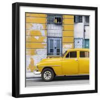 Cuba Fuerte Collection SQ - Yellow Classic American Car-Philippe Hugonnard-Framed Photographic Print