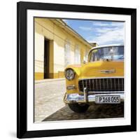 Cuba Fuerte Collection SQ - Yellow Classic Car 1955 Chevy-Philippe Hugonnard-Framed Photographic Print