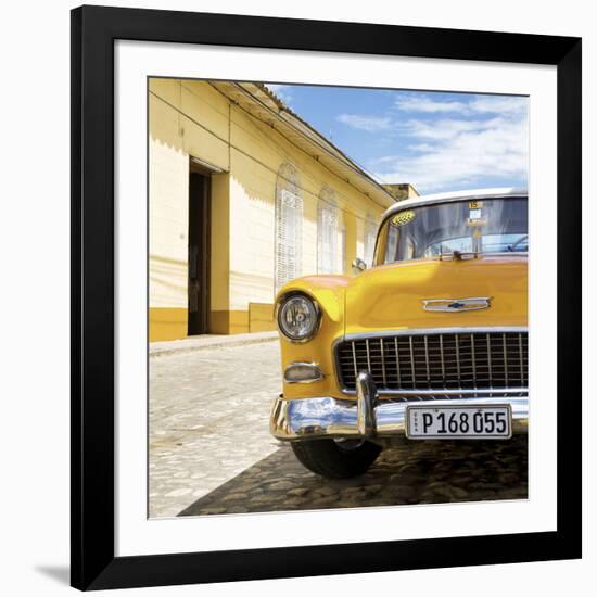 Cuba Fuerte Collection SQ - Yellow Classic Car 1955 Chevy-Philippe Hugonnard-Framed Photographic Print