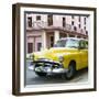 Cuba Fuerte Collection SQ - Yellow Classic Cars-Philippe Hugonnard-Framed Photographic Print