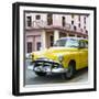 Cuba Fuerte Collection SQ - Yellow Classic Cars-Philippe Hugonnard-Framed Photographic Print