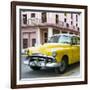 Cuba Fuerte Collection SQ - Yellow Classic Cars-Philippe Hugonnard-Framed Photographic Print