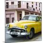 Cuba Fuerte Collection SQ - Yellow Classic Cars-Philippe Hugonnard-Mounted Photographic Print