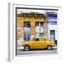 Cuba Fuerte Collection SQ - Yellow Vintage American Car in Havana-Philippe Hugonnard-Framed Photographic Print