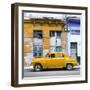 Cuba Fuerte Collection SQ - Yellow Vintage American Car in Havana-Philippe Hugonnard-Framed Photographic Print