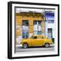 Cuba Fuerte Collection SQ - Yellow Vintage American Car in Havana-Philippe Hugonnard-Framed Photographic Print