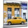 Cuba Fuerte Collection SQ - Yellow Vintage American Car in Havana-Philippe Hugonnard-Mounted Photographic Print