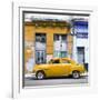 Cuba Fuerte Collection SQ - Yellow Vintage American Car in Havana-Philippe Hugonnard-Framed Photographic Print