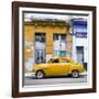 Cuba Fuerte Collection SQ - Yellow Vintage American Car in Havana-Philippe Hugonnard-Framed Photographic Print