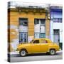 Cuba Fuerte Collection SQ - Yellow Vintage American Car in Havana-Philippe Hugonnard-Stretched Canvas