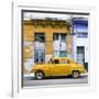 Cuba Fuerte Collection SQ - Yellow Vintage American Car in Havana-Philippe Hugonnard-Framed Photographic Print