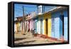 Cuba Fuerte Collection - Trinidad Colorful Street Scene III-Philippe Hugonnard-Framed Stretched Canvas