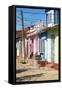 Cuba Fuerte Collection - Trinidad Colorful Street Scene IV-Philippe Hugonnard-Framed Stretched Canvas