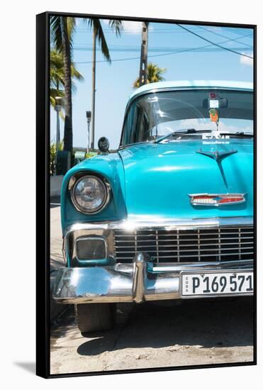 Cuba Fuerte Collection - Turquoise Chevy Classic Car-Philippe Hugonnard-Framed Stretched Canvas
