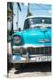 Cuba Fuerte Collection - Turquoise Chevy Classic Car-Philippe Hugonnard-Stretched Canvas