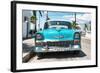 Cuba Fuerte Collection - Turquoise Chevy-Philippe Hugonnard-Framed Photographic Print