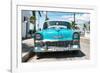 Cuba Fuerte Collection - Turquoise Chevy-Philippe Hugonnard-Framed Photographic Print