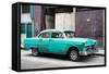 Cuba Fuerte Collection - Turquoise Chevy-Philippe Hugonnard-Framed Stretched Canvas