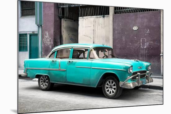 Cuba Fuerte Collection - Turquoise Chevy-Philippe Hugonnard-Mounted Photographic Print