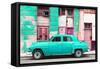 Cuba Fuerte Collection - Turquoise Classic American Car-Philippe Hugonnard-Framed Stretched Canvas