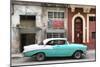 Cuba Fuerte Collection - Turquoise Classic Car in Havana-Philippe Hugonnard-Mounted Photographic Print