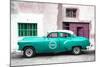 Cuba Fuerte Collection - Turquoise Pontiac 1953 Original Classic Car-Philippe Hugonnard-Mounted Photographic Print