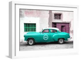 Cuba Fuerte Collection - Turquoise Pontiac 1953 Original Classic Car-Philippe Hugonnard-Framed Photographic Print