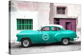 Cuba Fuerte Collection - Turquoise Pontiac 1953 Original Classic Car-Philippe Hugonnard-Stretched Canvas