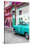 Cuba Fuerte Collection - Turquoise Taxi Car in Havana-Philippe Hugonnard-Stretched Canvas