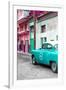 Cuba Fuerte Collection - Turquoise Taxi Car in Havana-Philippe Hugonnard-Framed Photographic Print