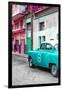 Cuba Fuerte Collection - Turquoise Taxi Car in Havana-Philippe Hugonnard-Framed Photographic Print