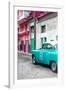 Cuba Fuerte Collection - Turquoise Taxi Car in Havana-Philippe Hugonnard-Framed Photographic Print