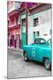 Cuba Fuerte Collection - Turquoise Taxi Car in Havana-Philippe Hugonnard-Mounted Photographic Print