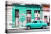 Cuba Fuerte Collection - Turquoise Vintage American Car in Havana-Philippe Hugonnard-Stretched Canvas