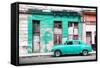 Cuba Fuerte Collection - Turquoise Vintage American Car in Havana-Philippe Hugonnard-Framed Stretched Canvas