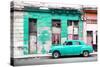 Cuba Fuerte Collection - Turquoise Vintage American Car in Havana-Philippe Hugonnard-Stretched Canvas