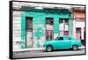 Cuba Fuerte Collection - Turquoise Vintage American Car in Havana-Philippe Hugonnard-Framed Stretched Canvas