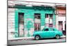 Cuba Fuerte Collection - Turquoise Vintage American Car in Havana-Philippe Hugonnard-Mounted Photographic Print