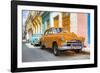 Cuba Fuerte Collection - Two Chevrolet Cars Orange and Turquoise-Philippe Hugonnard-Framed Photographic Print